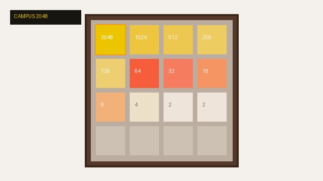 Campus 2048 numbers puzzle grid